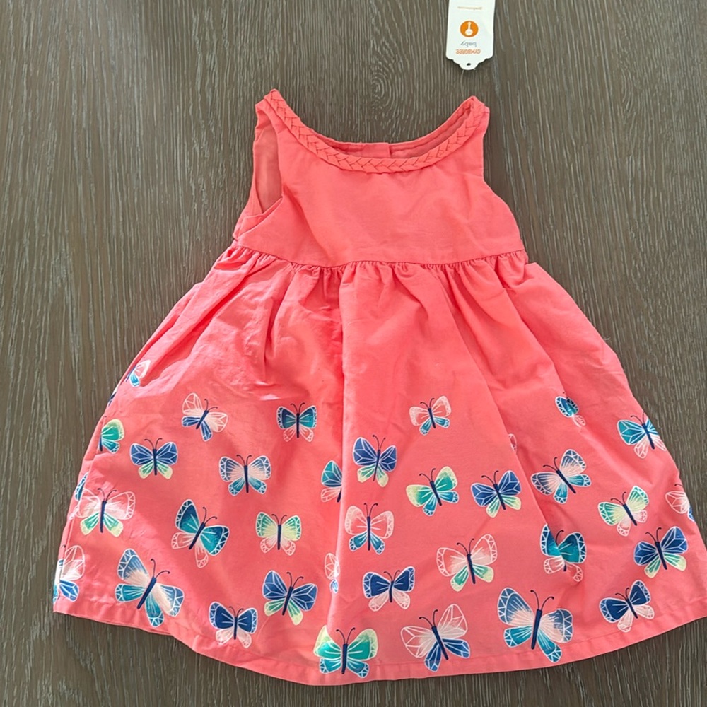 Pink butterfly baby dress